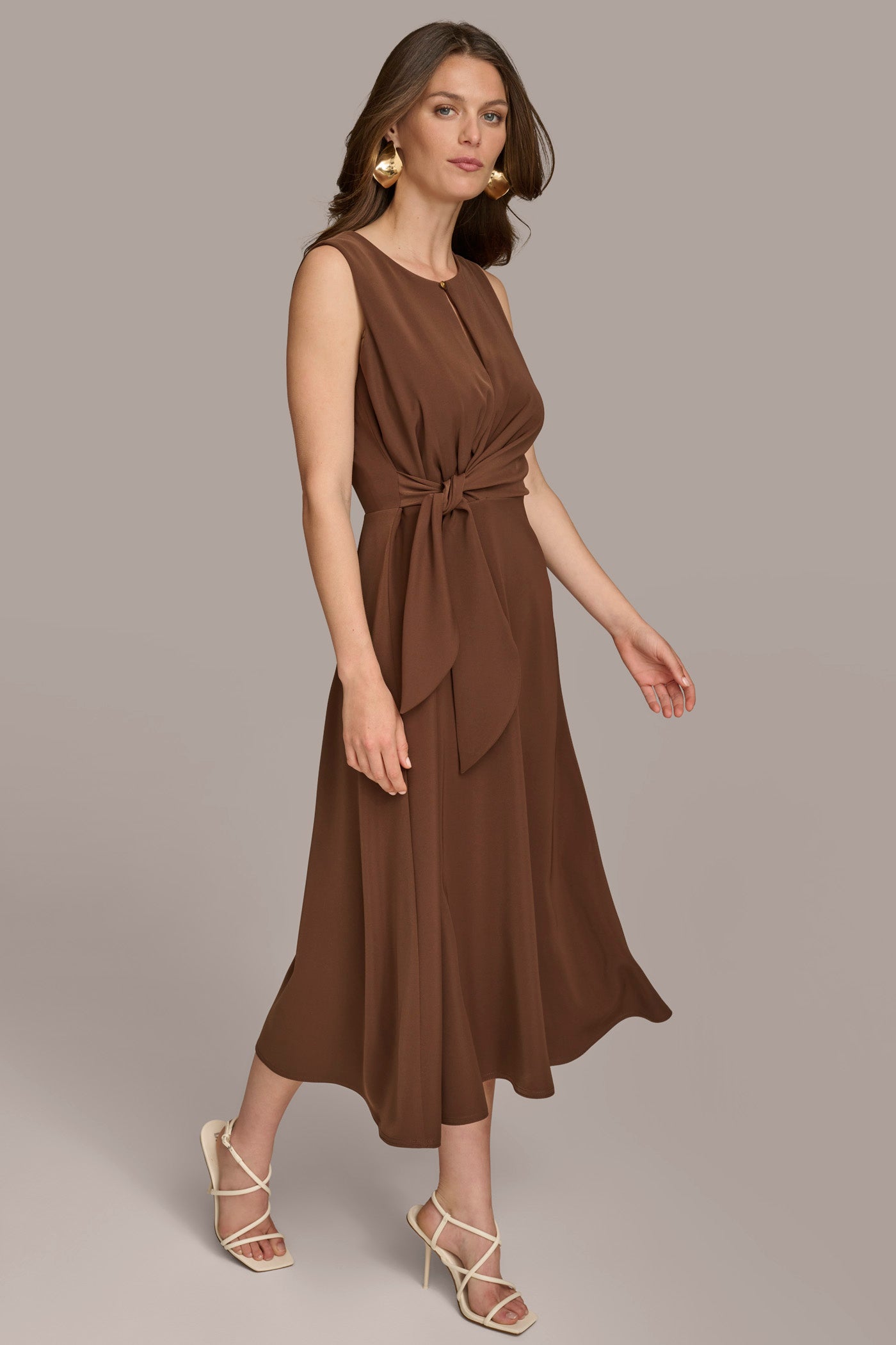 (image for) ENVIRONMENTALLY FRIENDLY SIDE TIE MIDI DRESS